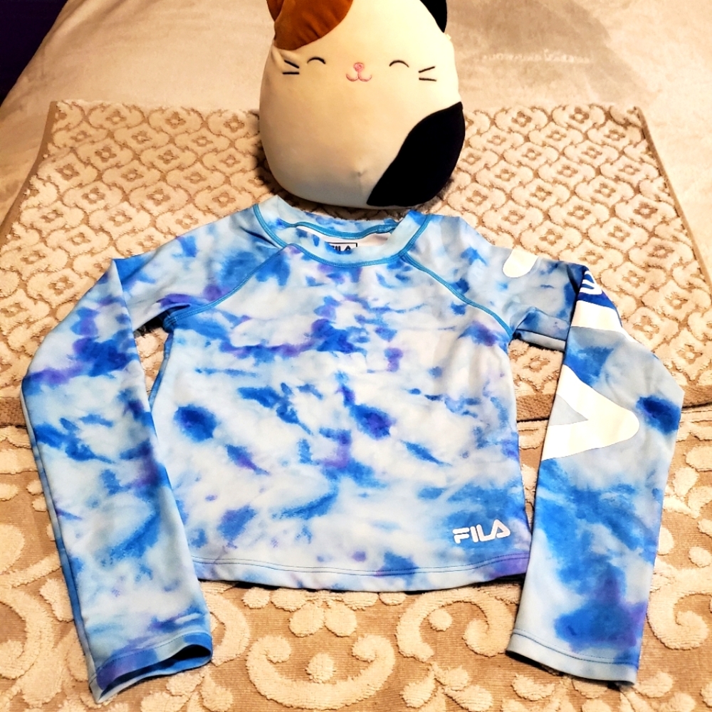 - Fila tie-dye slight cropped rashguard.